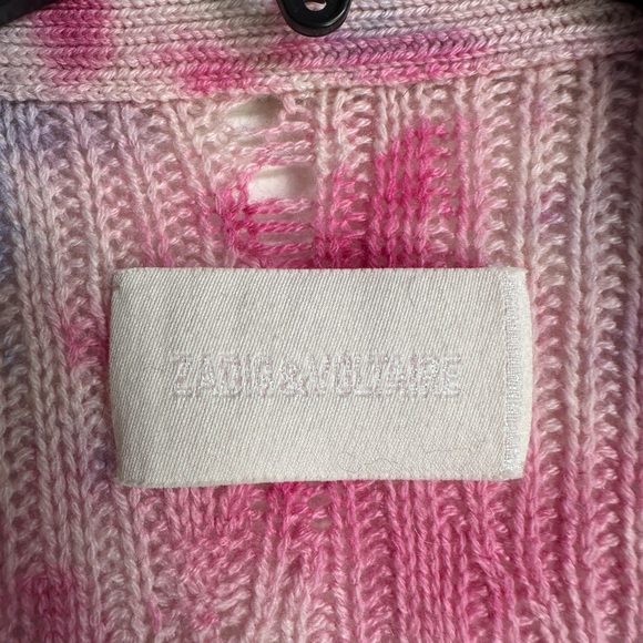 Zadig & Voltaire Pink and Blue Tie-Dye Cardigan - Picture 4 of 5